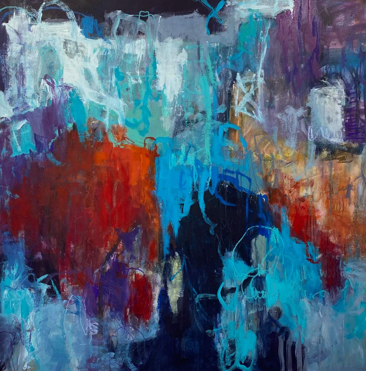 Red Hot - 52 x 52 in