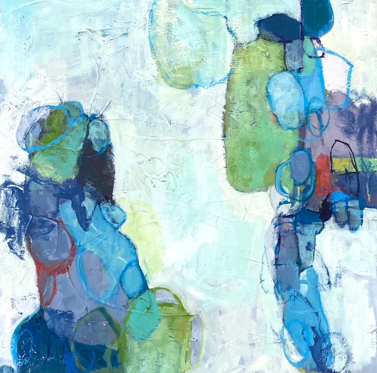 Textured Circles II - 24 x 24 in